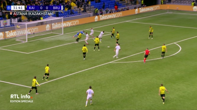 Le Club de Bruges se déplaçait au Kazakhstan aujourd'hui pour la 7e et avant-dernière journée de la phase de ligue de la Ligue des champions de football. Les Brugeois l'ont emporté 1-4 face à la faible équipe du Kairat Almaty. Avec désormais 7 points, ils peuvent encore croire à une qualification.