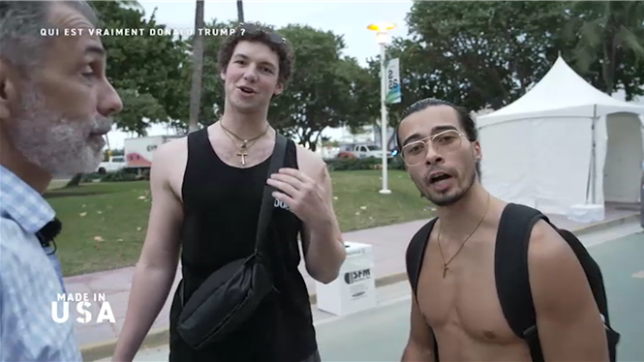 Dans le nouvel épisode de Made in USA ce vendredi, Christophe Deborsu part sur les traces du vrai Donald Trump. En chemin, il rencontre des Américains qui soutiennent Trump au mépris de l’Europe. Ses partisans, une majorité à Palm Beach où il réside, reprennent mot pour mot les phrases de leur idole. Par contre, ceux qui ne le soutiennent pas le détestent.