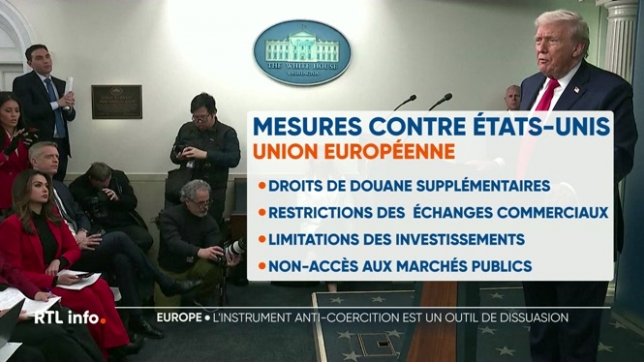 Les 27 membres de l'Union européenne vont notamment discuter ce soir du mécanisme anti-coercition qu'elle pourrait utiliser face aux menaces des Etats-Unis. Il n'a jamais été utilisé auparavant mais en quoi consiste ce mécanisme ? Quel est son but ? Explications.