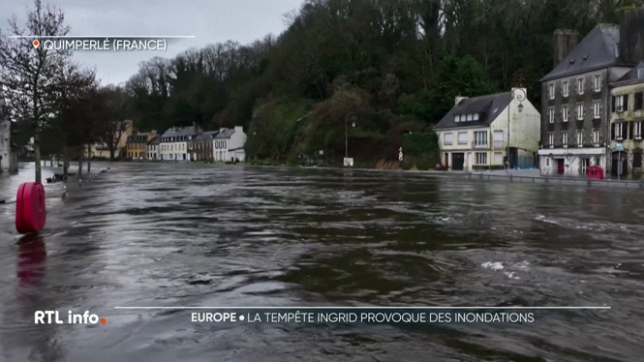 En Bretagne, la tempête Ingrid provoque une alerte avec 3 départements en vigilance orange pour risques de crues. Tandis que le Nord de L'Espagne subit d'importantes chutes de neige perturbant les déplacements.