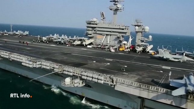 C'est une véritable armada navale américaine qui fait route vers le Golfe Persique. L'Iran prévient que toute frappe, limitée ou non, sera considérée comme une guerre totale. La tension est telle que les compagnies aériennes KLM, Lufthansa et Air France annulent leurs vols vers l'Iran et Dubaï.