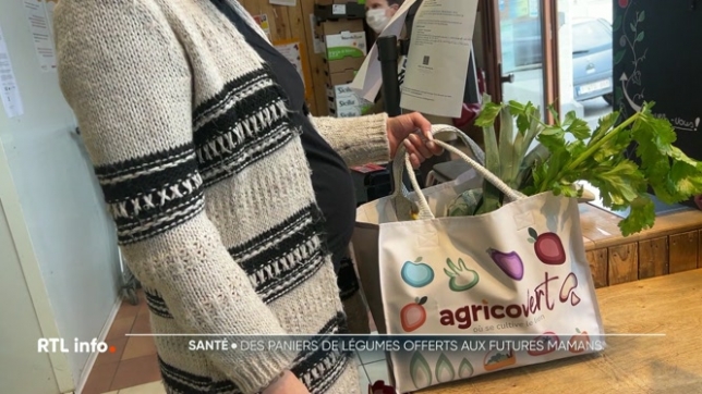 Le projet mini-pousses d'Agricovert offre chaque semaine un panier de légumes bio aux futures mamans, à partir de leur troisième mois de grossesse. Les paniers, issus de producteurs locaux, permettent de manger équilibré tout en soutenant une agriculture respectueuse de l'environnement.
