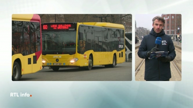 En direct de Liège, Samuel Ledoux revient sur le blocage des bus des TEC et sur l'impact plus limité de la grève sur les voyages en train.