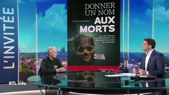 Invitée du RTLinfo 13h, Patricia Verlinden nous plonge au coeur de son travail et des enquêtes criminelles. Elle présente son livre intitulé Donner un nom aux morts dans lequel elle décrit son travail et revient sur des dossiers principaux du DVI.