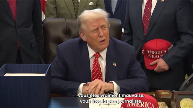 Extrait de la dernière conférence de presse de Donald Trump, visiblement irrité par une nouvelle question sur les dossiers Epstein.