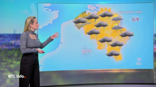 Emilie Dupuis présente les prévisions météo de l'IRM valables ce jeudi et les jours suivants. Le temps sera très variable cet après-midi, mais on peut s'attendre à entamer le weekend prochain en beauté.
