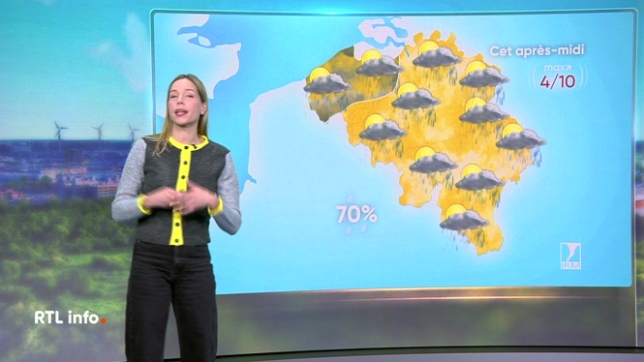 Shalimar Debru présente les prévisions météo de l'IRM pour cet après-midi et les jours suivants.