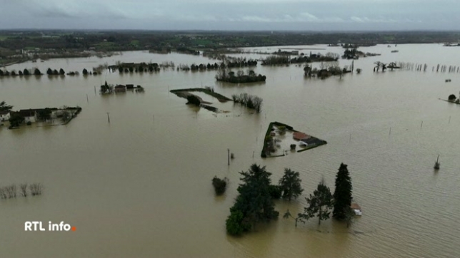 4 départements du Sud-Ouest de la France sont toujours en alerte rouge aux inondations. Le Maine-et-Loire, le Lot-et-Garonne, la Charente-Maritime et la Gironde. Les crues et inondations exceptionnelles se sont aggravées. Et de nouvelles pluies sont annoncées avec l'arrivée de la tempête Pedro.