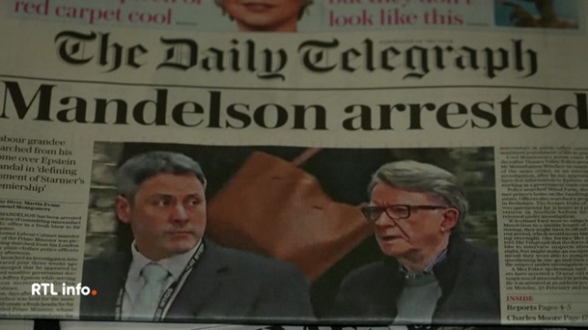 Au Royaume-Uni, l'ex-ministre Peter Mandelson a été libéré cette nuit sous caution. L'homme de 72 ans avait été arrêté par la police londonienne : il est soupçonné d'avoir donné des informations sensibles au délinquant sexuel Jeffrey Epstein.