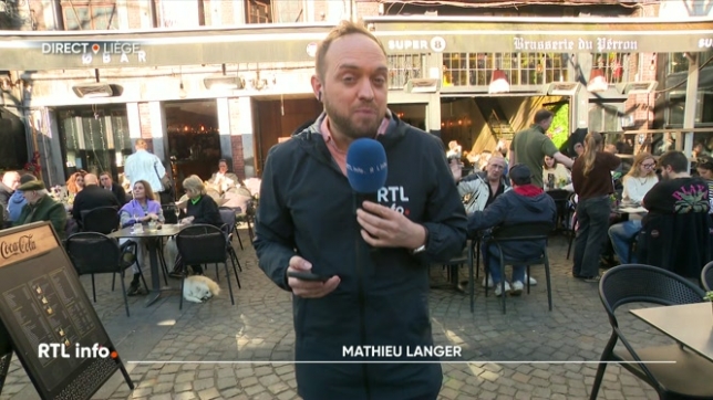 Nombreux ont choisi la terrasse d'un café pour apprécier cette journée aux allures de printemps. Le point en direct de Liège avec Mathieu Langer.