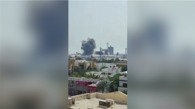 Des images diffusées sur les réseaux sociaux montrent le moment d'une frappe sur une base américaine du Bahreïn.