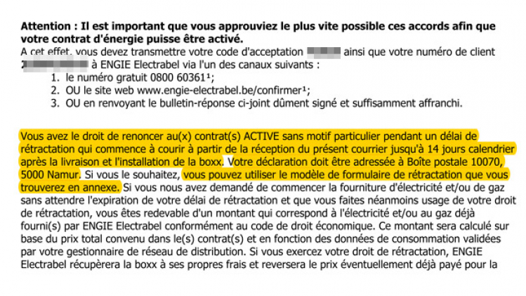 Electrabel-résiliation