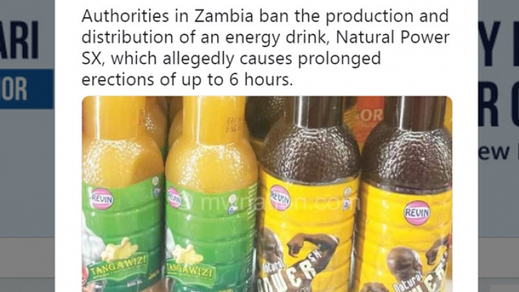 Une boisson aphrodisiaque un peu trop efficace retirée du marché en  Zambie et dans les pays voisins