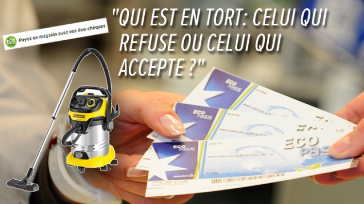 Cédric s'étonne: pourquoi un même aspirateur peut être acheté avec des éco- chèques dans un magasin, mais pas dans l'autre? | RTL Info