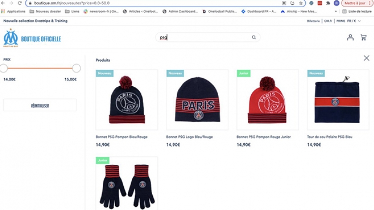 L'OM met en vente des accessoires à l'effigie du PSG (photo