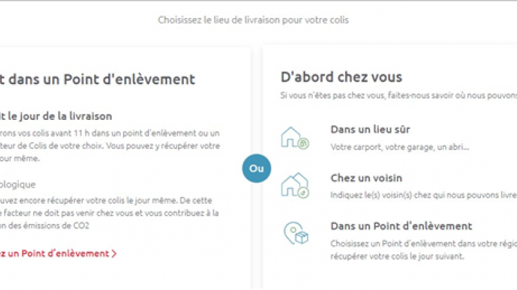 Les différentes options de livraison