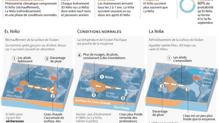 Météo: l'ONU appelle à anticiper les conséquences d'El Niño