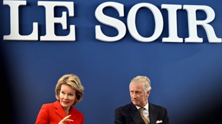 Le roi Philippe et la reine Mathilde en visite à la rédaction du Soir