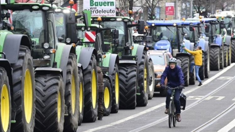 Les agriculteurs allemands mobilisent 250 tracteurs à Berlin