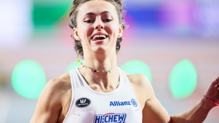 Rani Rosius est libérée du stress après sa qualification et son record personnel sur 60m