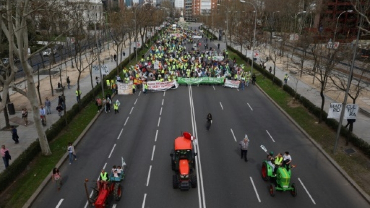 Espagne: nouvelle manifestation d'agriculteurs dans le centre de Madrid