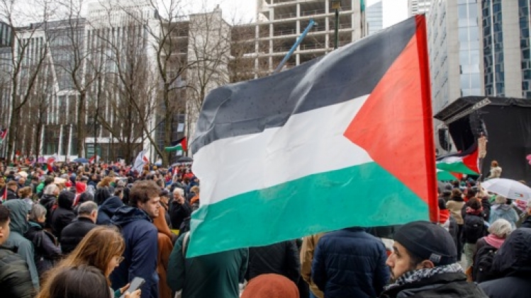 Un collectif a repeint aux couleurs de la Palestine les escaliers de Bueren à Liège