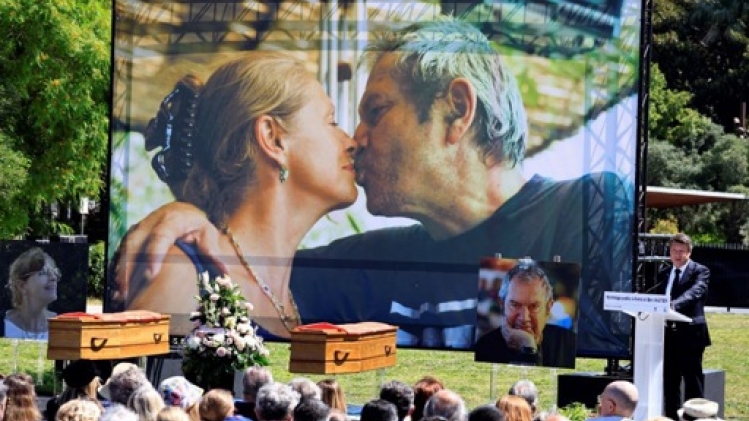 France: dernier hommage à l'artiste Ben et son épouse Annie Vautier