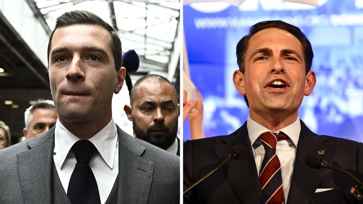 Jordan Bardella et Tom Van Grieken