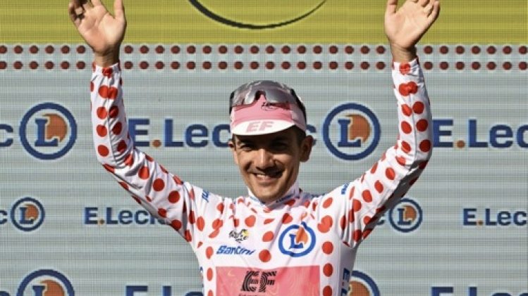 Le maillot à pois Richard Carapaz élu Super-combatif du Tour