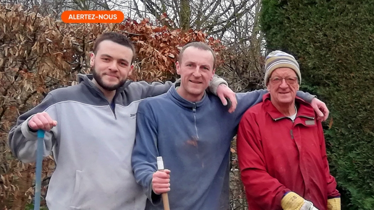 Adrien Rensonnet à gauche, son père Jean-Philippe au centre et son grand-père à droite