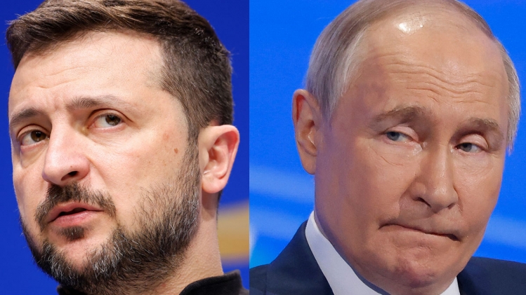 Volodymyr Zelensky et Vladimir Poutine.