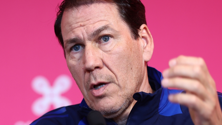 Belgium's head coach Rudi Garcia pictured during a press conference of Belgian national soccer team the Red Devils, Saturday 22 March 2025 in Genk. The team is preparing for tomorrow's game against Ukraine, the return leg of the Nations League playoff. Ukraine won the first leg 3-1. BELGA PHOTO BRUNO FAHY
