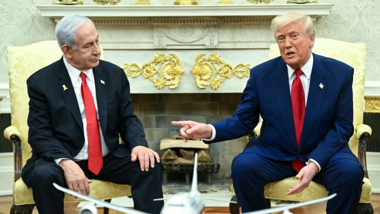 Le président américain Donald Trump et le Premier ministre israélien, Benjamin Netanyahu à la Maison-Blanche.