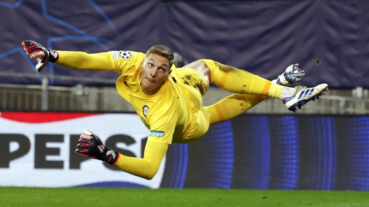 Kjell Scherpen avec Sturm Graz contre le Club de Bruges en Ligue des Champions le 2 octobre 2024