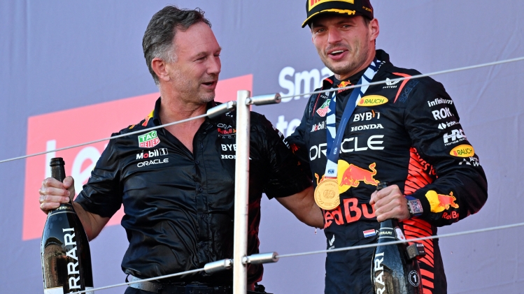 Max Verstappen et Christian Horner