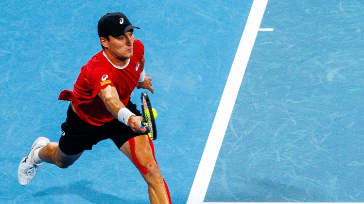 Raphaël Collignon avec les Belges en Coupe Davis le 14 September 2025