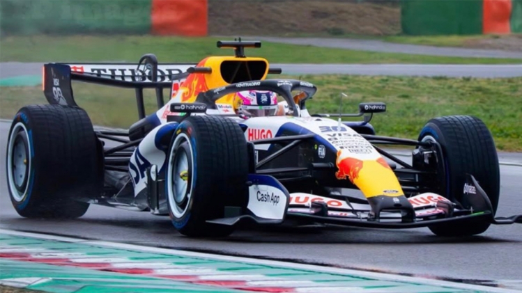 La nouvelle Racing Bulls lors de son shakedown