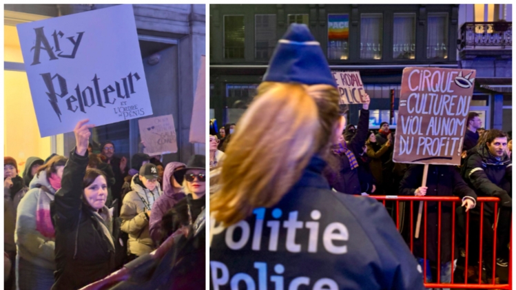 L’humoriste Florence Mendez était présente avec les manifestants.