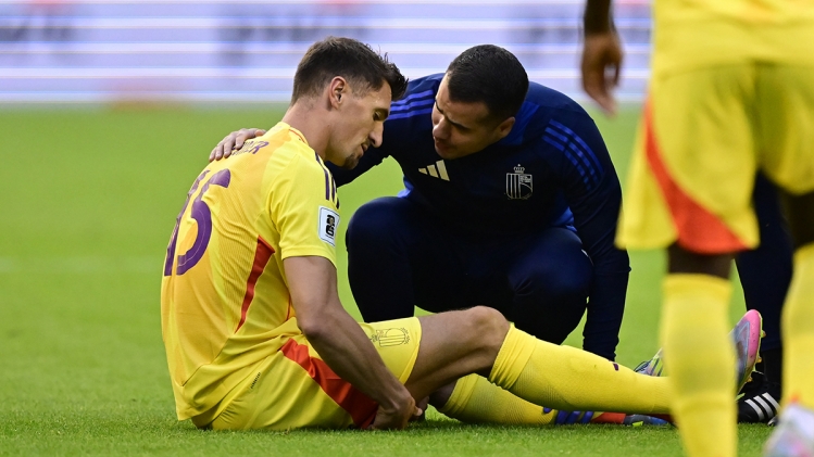 Thomas Meunier sous la vareuse des Diables Rouges.