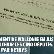 Le Parlement de Wallonie en justice pour soutenir les cinq députés assignés par Nethys