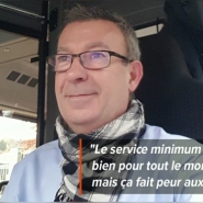 François-Régis, un chauffeur TEC révolté contre la grève, a sorti son bus ce matin: Je vais travailler aussi longtemps que possible