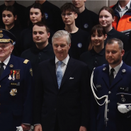 Le roi Philippe en visite au centre de formation et chez les cadets de la police de Bruxelles.