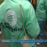 Les candidats et les militants politiques viennent vers vous, is sont reconnaissables aux couleurs qu'ils et elles portent. Des couleurs déterminantes pour l'identité des partis et chargés de symbolique.