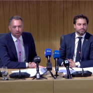 Georges-Louis Bouchez, le président du MR, et Maxime Prévot, le président des Engagés, sont en conférence de presse suite à l'accord de gouvernement pour la Région wallonne et la Fédération Wallonie-Bruxelles.