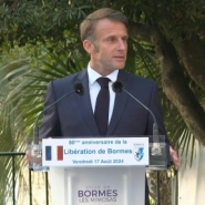 Ne cédons rien à la division, enjoint Macron lors des 80 ans de la libération de Bormes-les-Mimosas