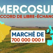 L'accord de libre échange entre l'Europe et le Brésil, l'Argentine, le Paraguay, l'Uruguay et la Bolivie prévoit notamment l'importation de viande bovine qui n'est pas produite avec les mêmes normes et exigences qu'en Europe.