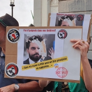 Haie de déshonneur de la FGTB Verviers contre Georges-Louis Bouchez