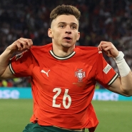 Francisco Conceicao après son but contre l’Allemagne en demi-finale de Ligue des nations.