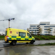 Illustration picture shows an ambulance at the hospital CHC Montlegia in Liege, Friday 23 October 2020. Contaminations are rising rapidly in Belgium. In Liege province, hospitalisations have reached critical numbers. BELGA PHOTO BRUNO FAHY