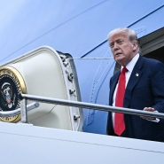 Donald Trump à son arrivée à Glasgow